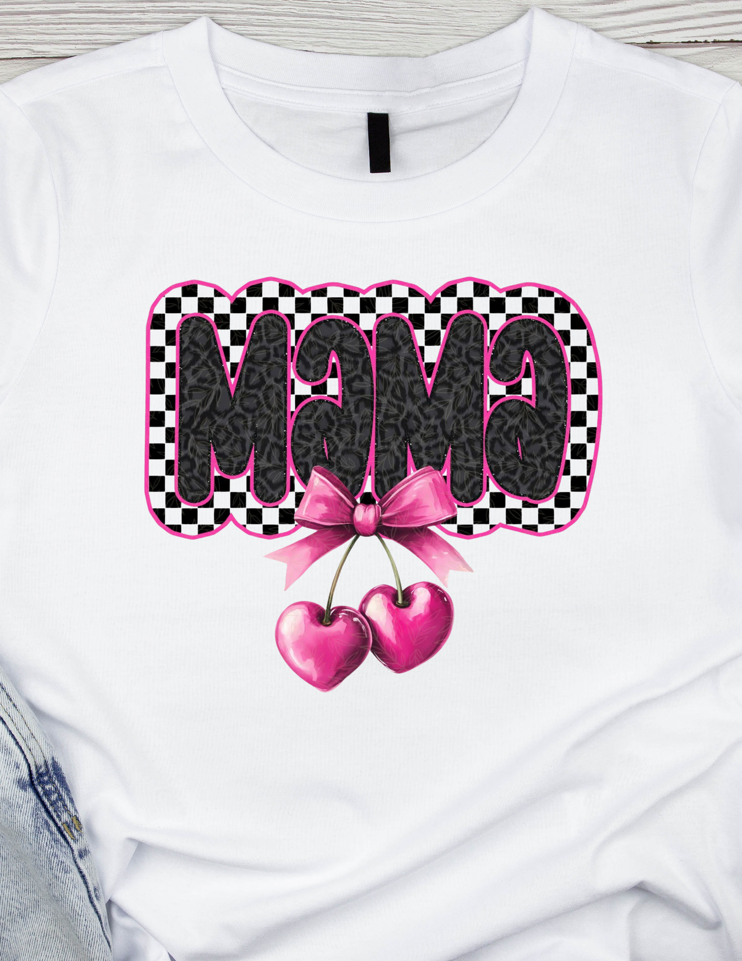 Mama heart cherry-  DTF TRANSFER Prints 10 x 6 inches