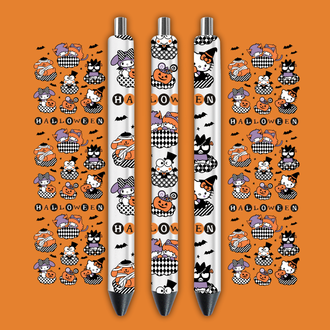 Halloween Pen wrap 4 pcs in 1 sheet