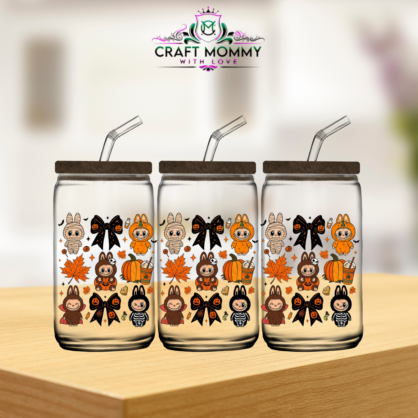 LaBubu Halloween pumpkin - UV DTF wrap