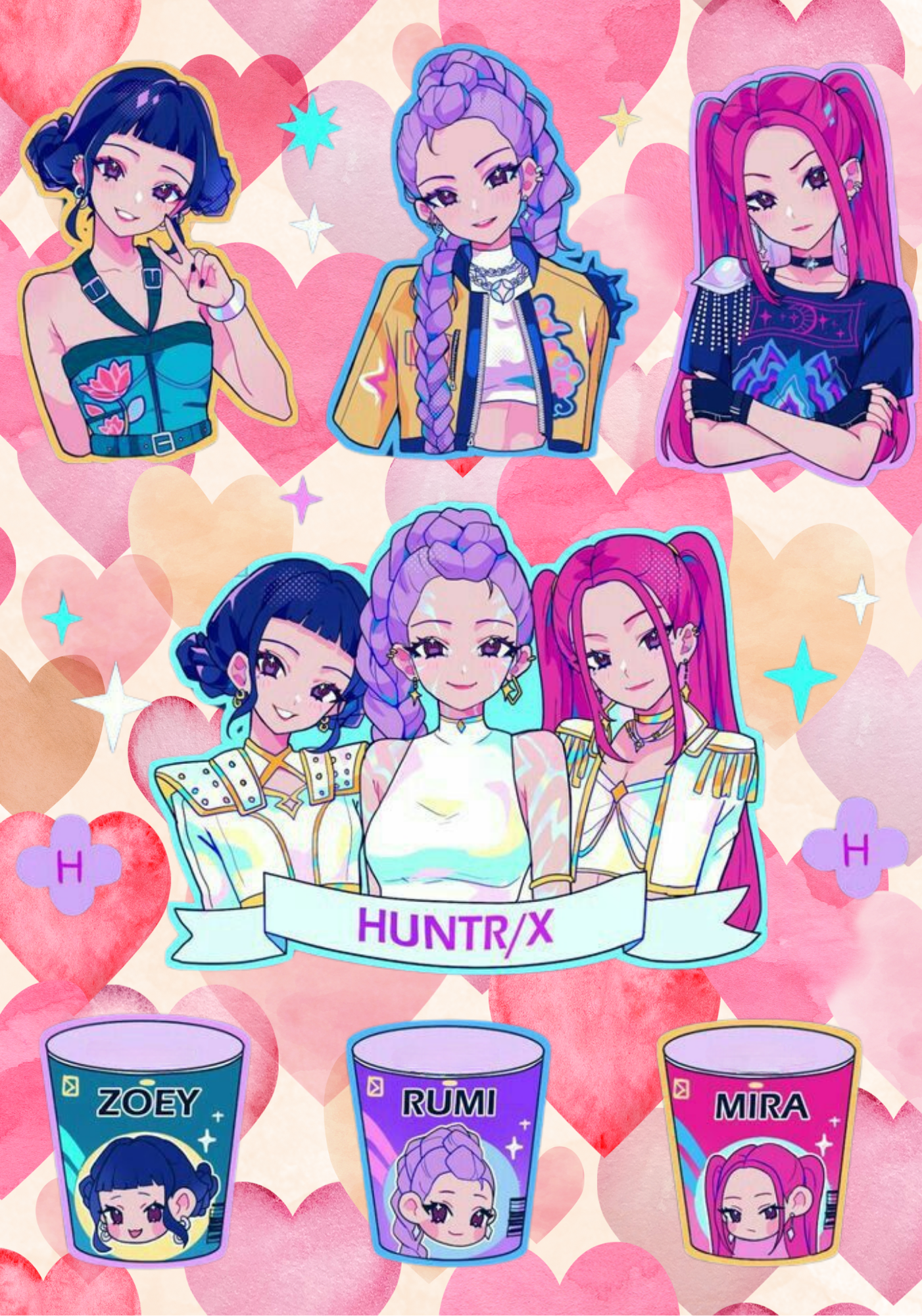 Huntix- Composition book vinyl sticker (front and back)