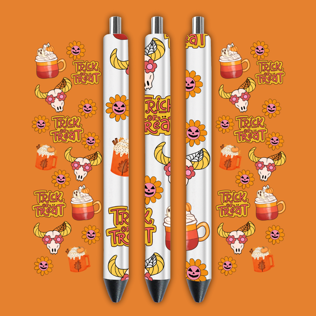 Halloween Pen wrap 4 pcs in 1 sheet