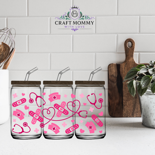 Nurse Bandage heart  - UV DTF wrap 16oz