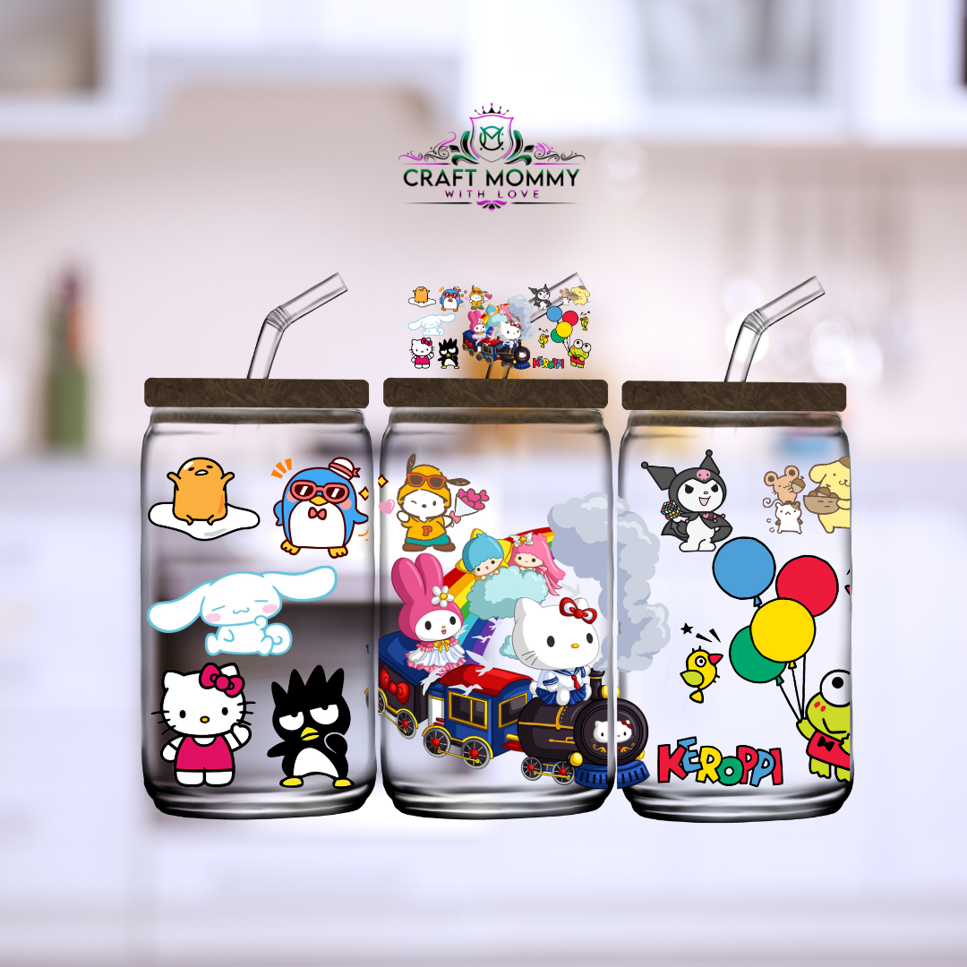 Sanrio in Train -   DTF Wrap 16 oz