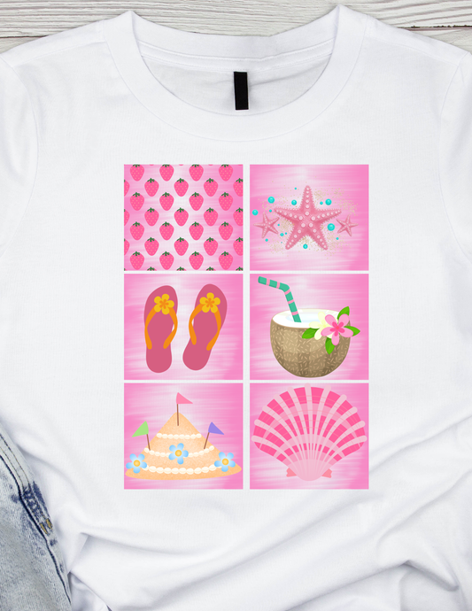 Pink Summer -DTF TRANSFER Prints  10 x 10 inches