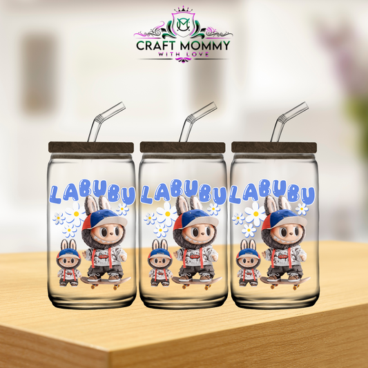 Labubu blue-  UV DTF WRAP 16oz