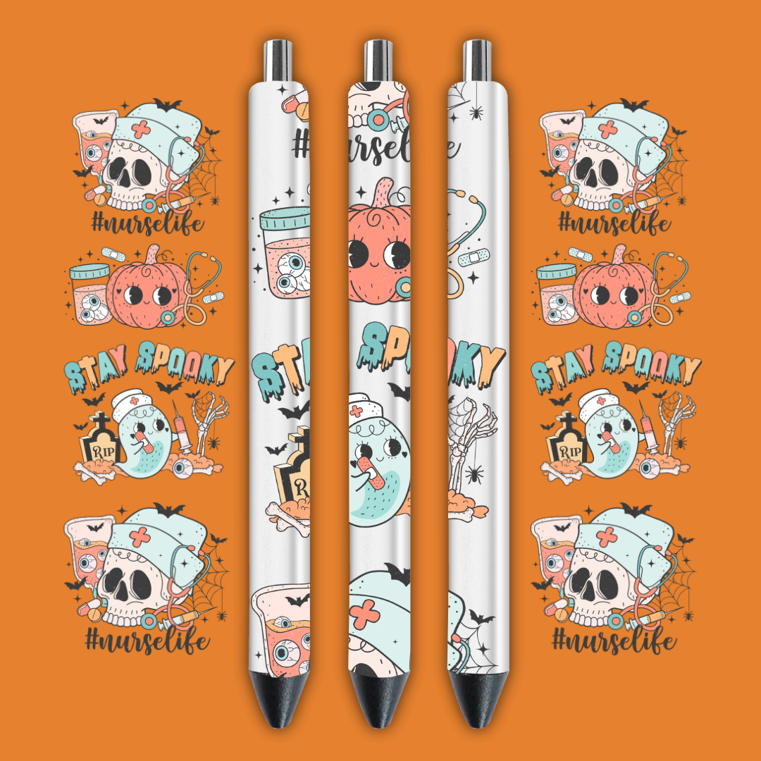 Halloween Pen wrap 4 pcs in 1 sheet