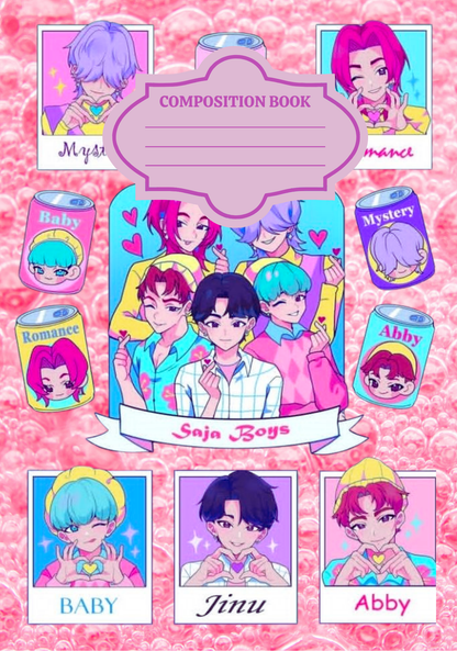 Saja Boys- Composition book vinyl sticker (front and back)