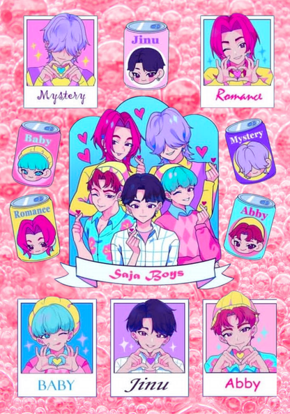 Saja Boys- Composition book vinyl sticker (front and back)