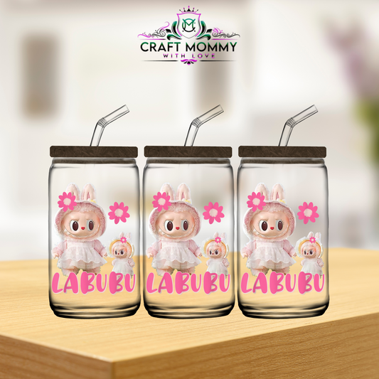 Labubu pink-  UV DTF WRAP 16oz