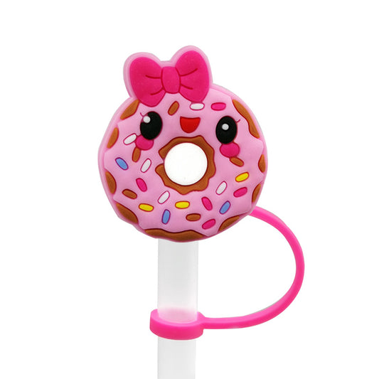 Pink Donut Straw cover