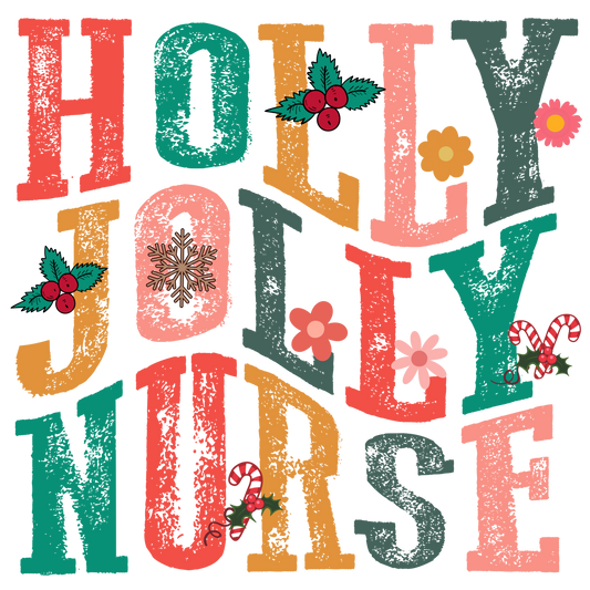 Holly Jolly Nurse - DTF transfer