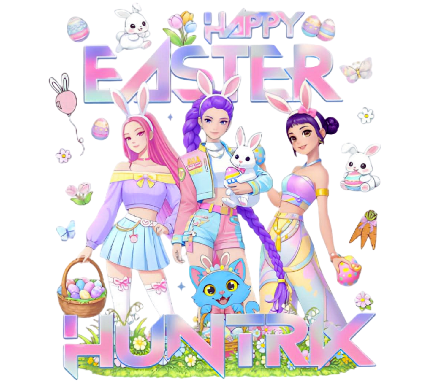 FREE  Digital Transparent PNG File-Kpop Huntrix Easter Design 01