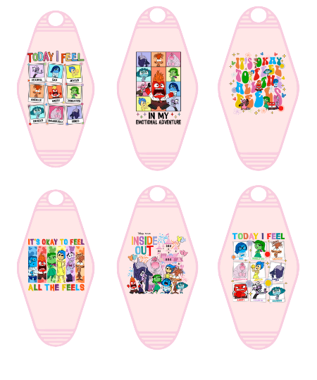 Motel keychain decals 6pcs in 1 sheet