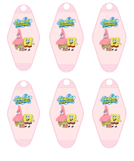 Motel keychain decals 6pcs in 1 sheet