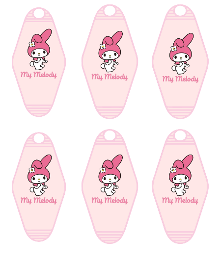 Motel keychain decals 6pcs in 1 sheet