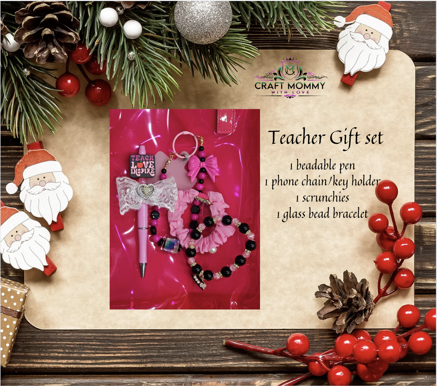 Christmas Gift - Teacher Gift set pink