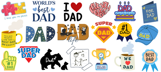 Fathers Day UV DTF Decals - All about dads