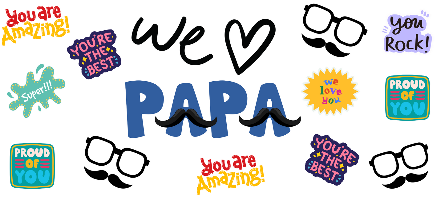 Fathers Day UV DTF wrap 16oz- We love Papa