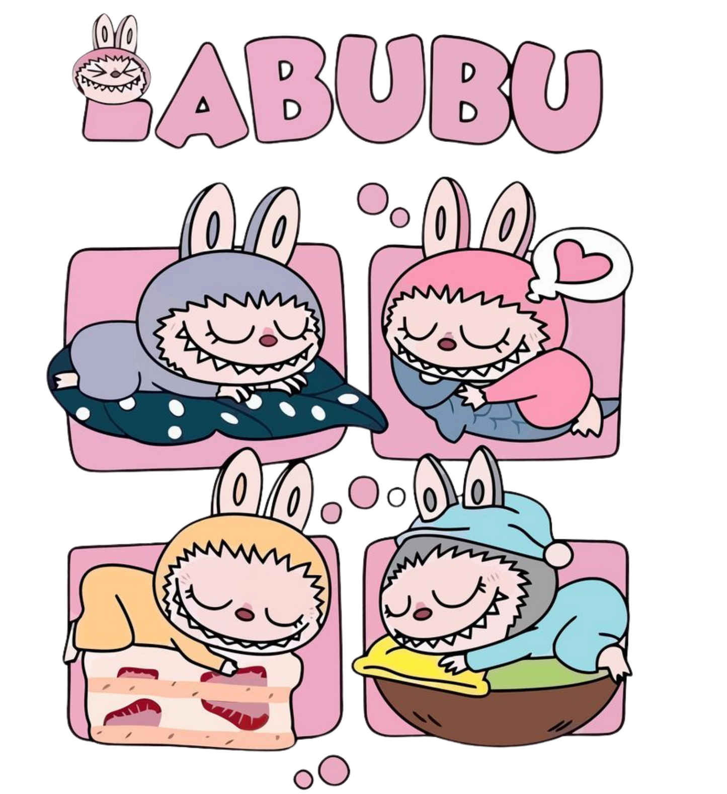 Labubu Sleeping-  DTF TRANSFER Prints