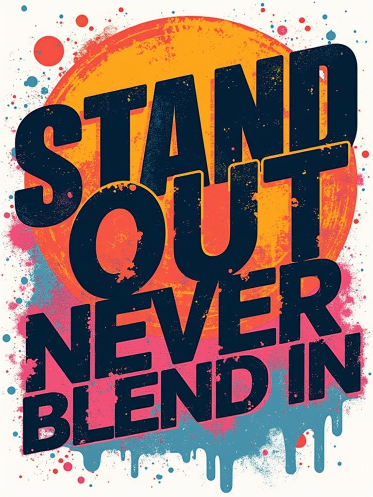 Stand Out never Blend in -  DTF TRANSFER Prints