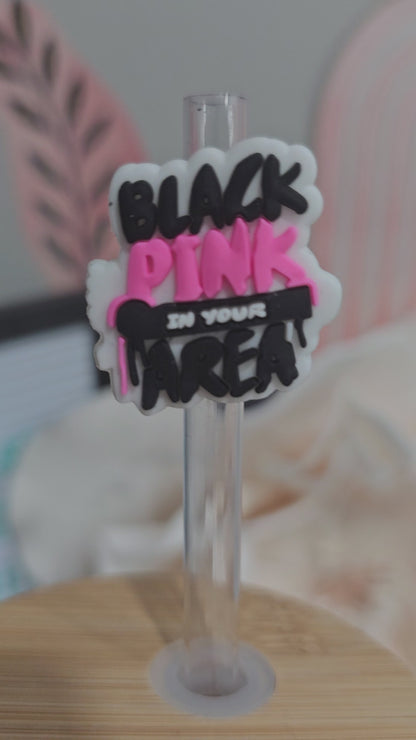 Black pink in your area Straw/pencil or pen charms