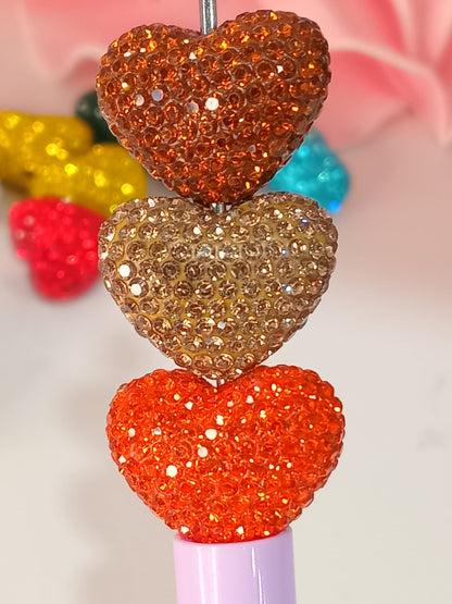 Rhinestone Heart Beads