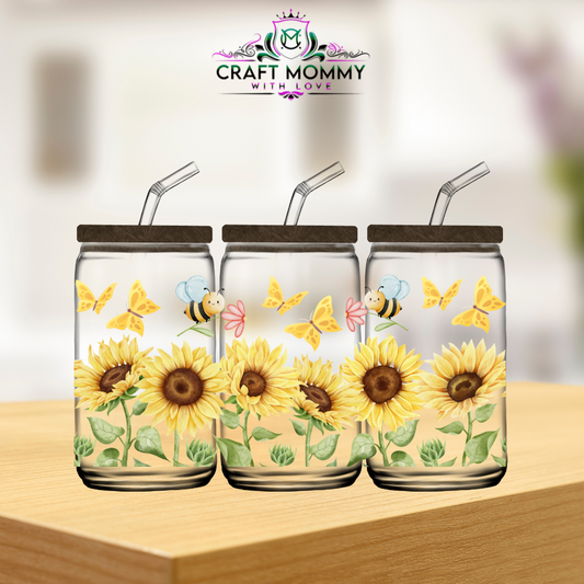 Sunflower butterfly- UV DTF Stickers