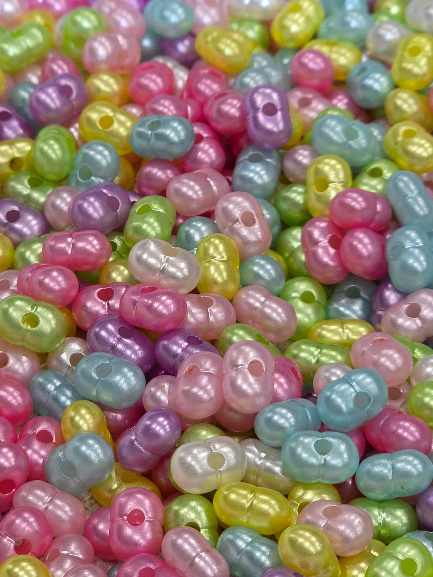 Peanut beads pastel colors- 4mm 50grams
