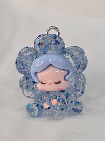 SP Flower blue - 3D Charms Keychain