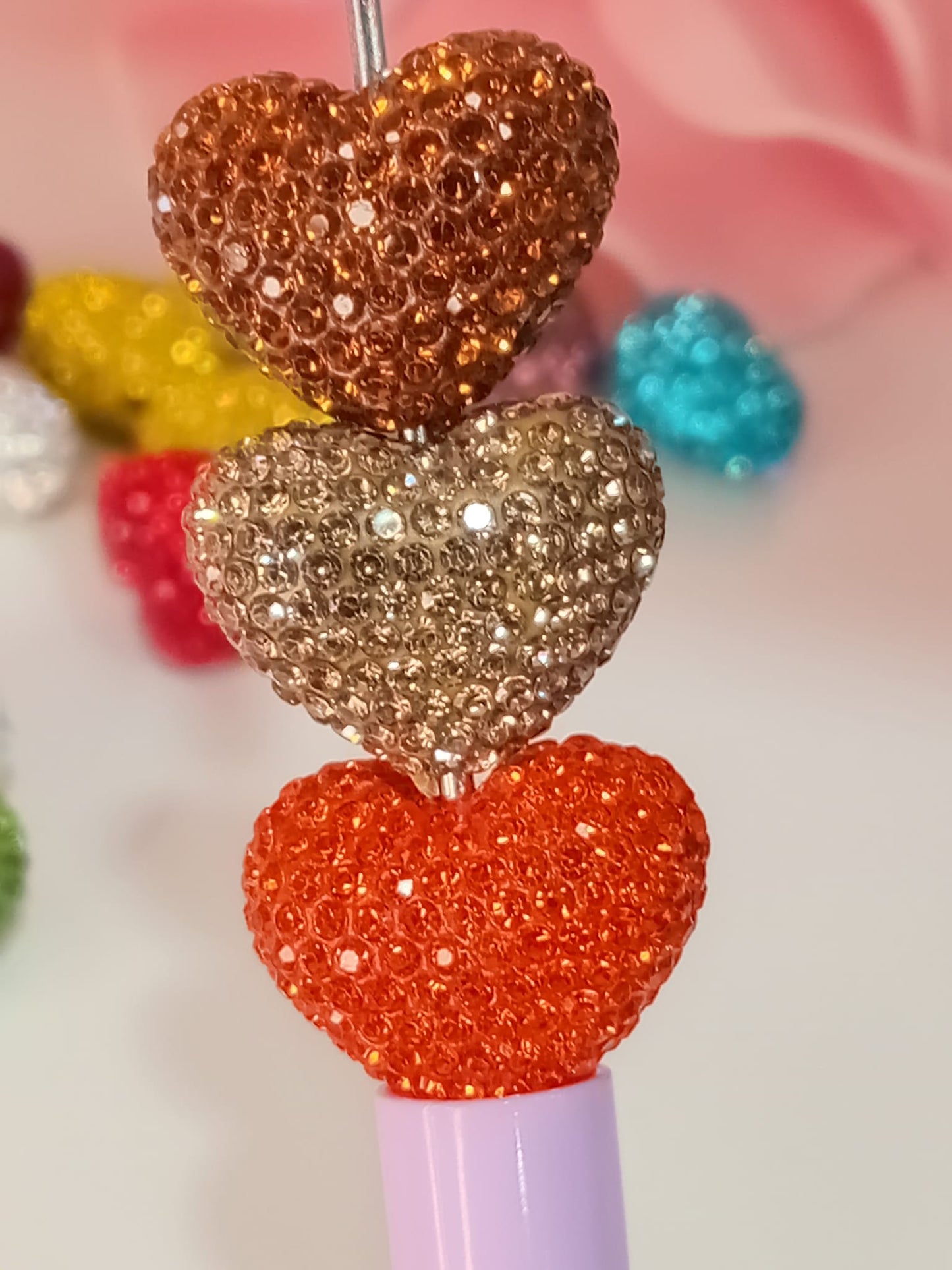 Rhinestone Heart Beads