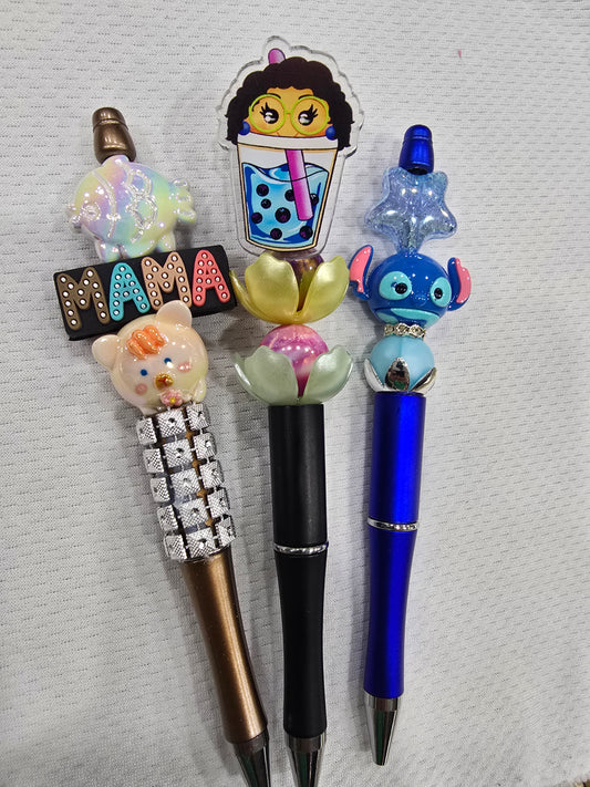 Beadable pen 3pcs mix bundle- Mama, encanto,and blue Alien