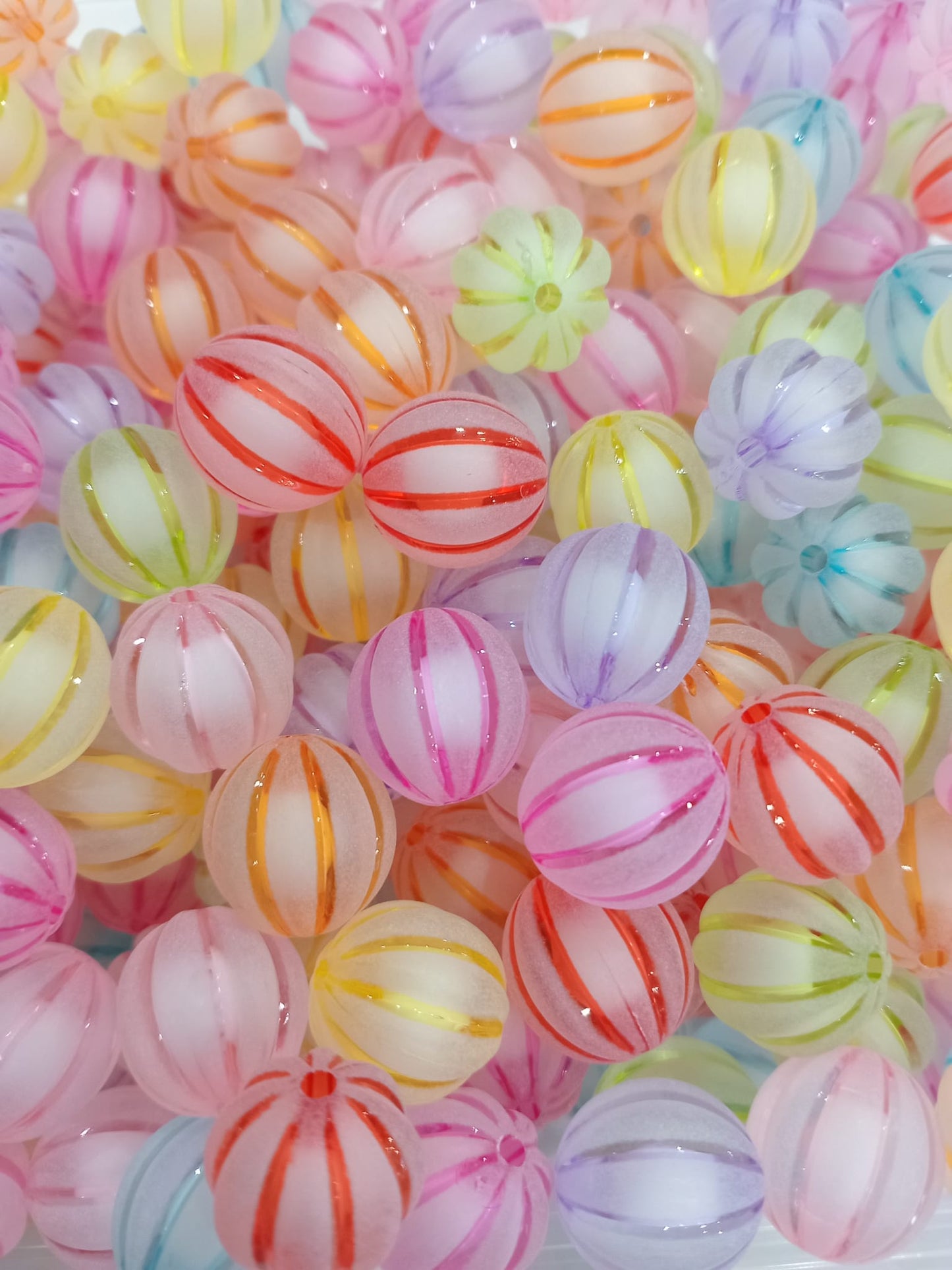 Colorful pumpkin beads 16mm