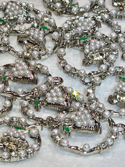 round Flower- Metal Charm Pendant