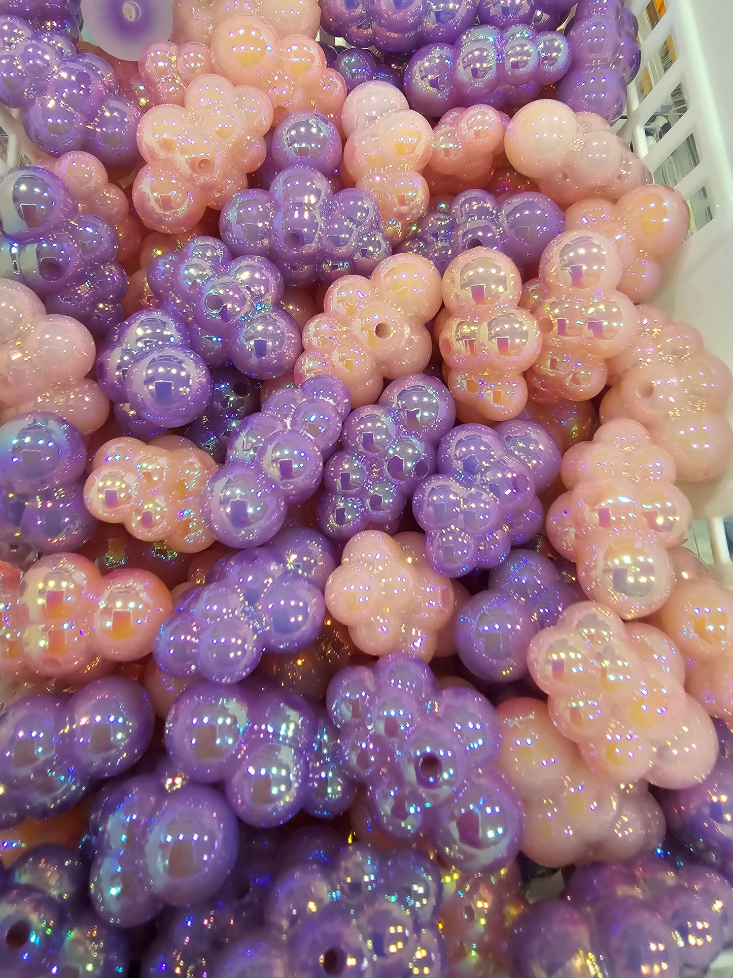 Pink and Purple cloud beads