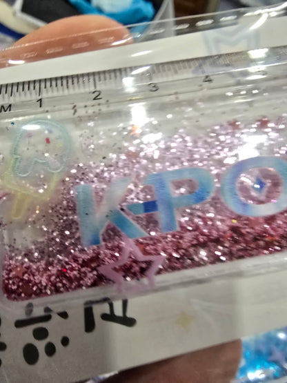 Kpop glittery shaker ruler