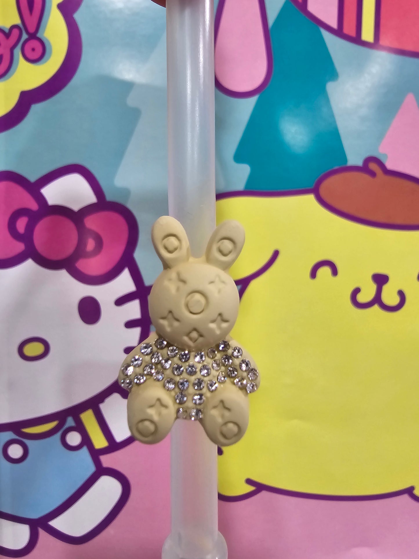 Designer Bear  - Straw/pencil or pen charms