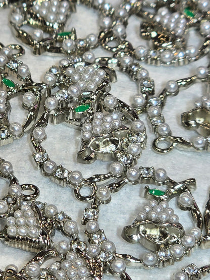 round Flower- Metal Charm Pendant