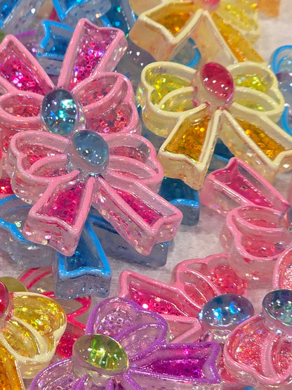 Cute glitter bow charms