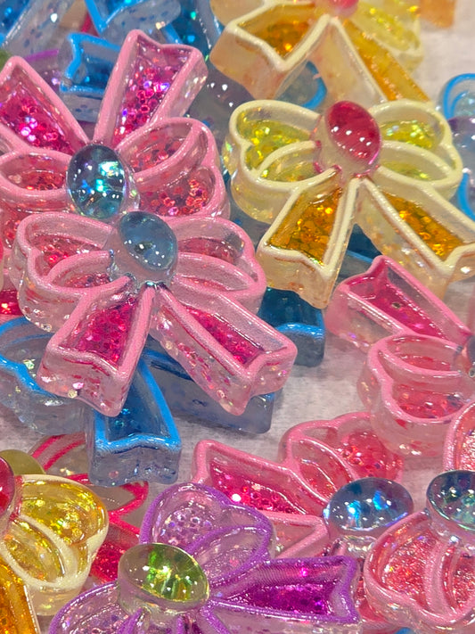 Cute glitter bow charms