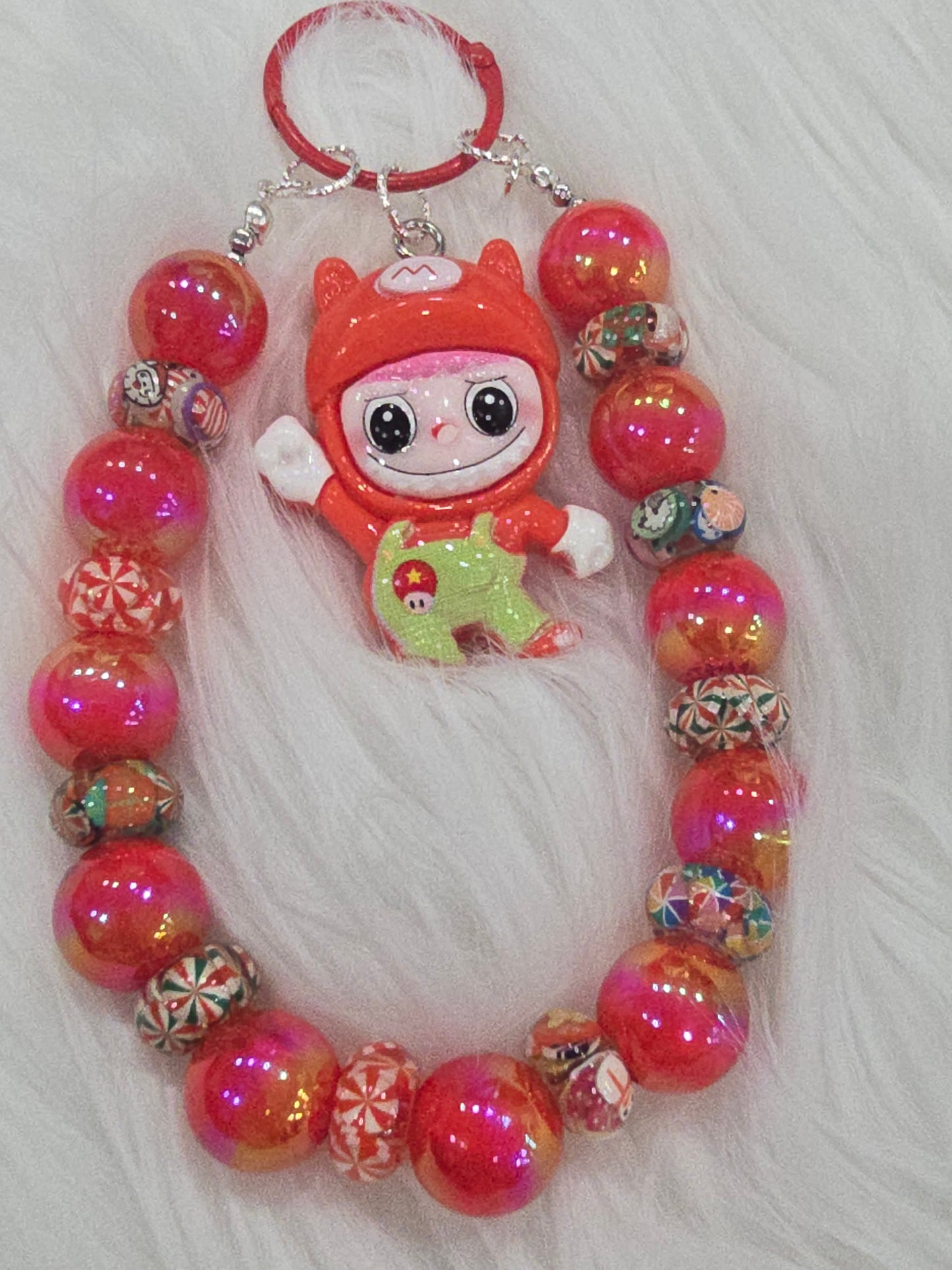 Red cute la bubu phone charm