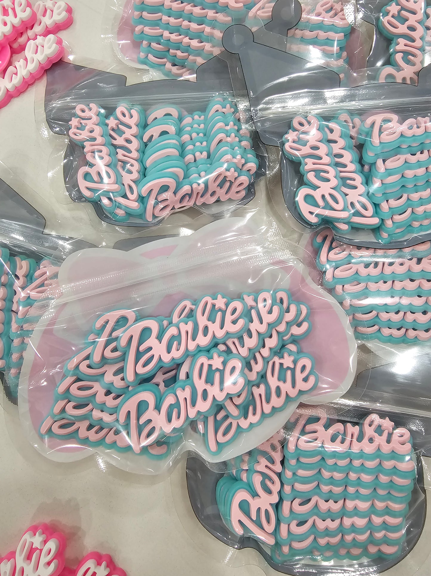 Barbie teal&pink- Soft Charms set of 12pcs