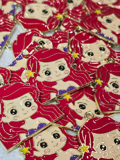 Cute Mermaid - Metal Charm Pendant