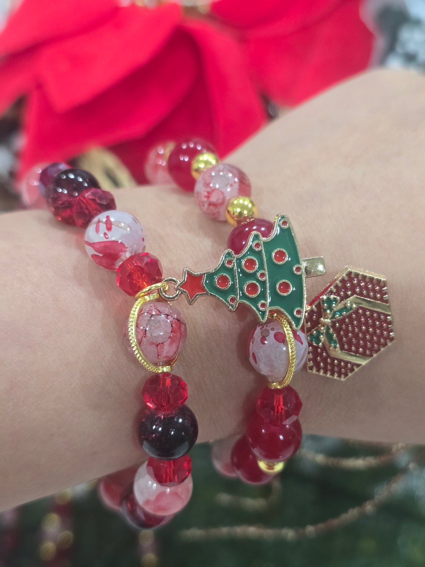 Glass beads Christmas edition 10mm