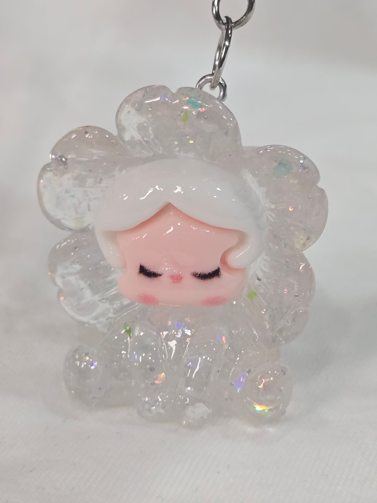 SP Flower White - 3D Charms Keychain