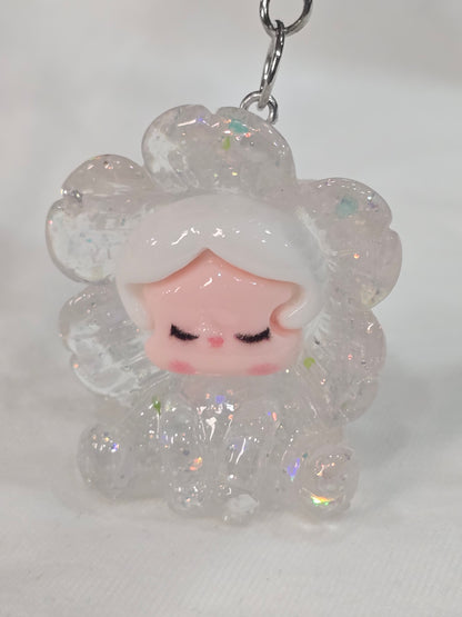 SP Flower White - 3D Charms Keychain