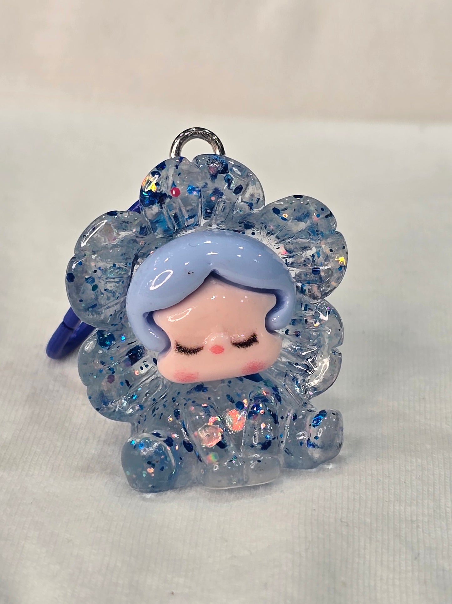 SP Flower blue - 3D Charms Keychain