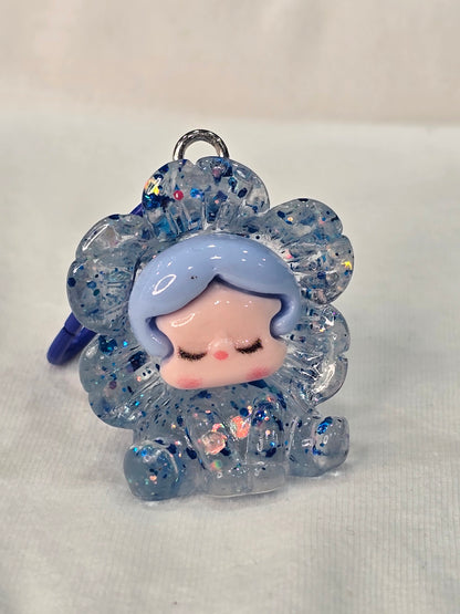 SP Flower blue - 3D Charms Keychain