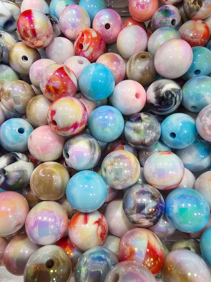 Marble round 16mm beads