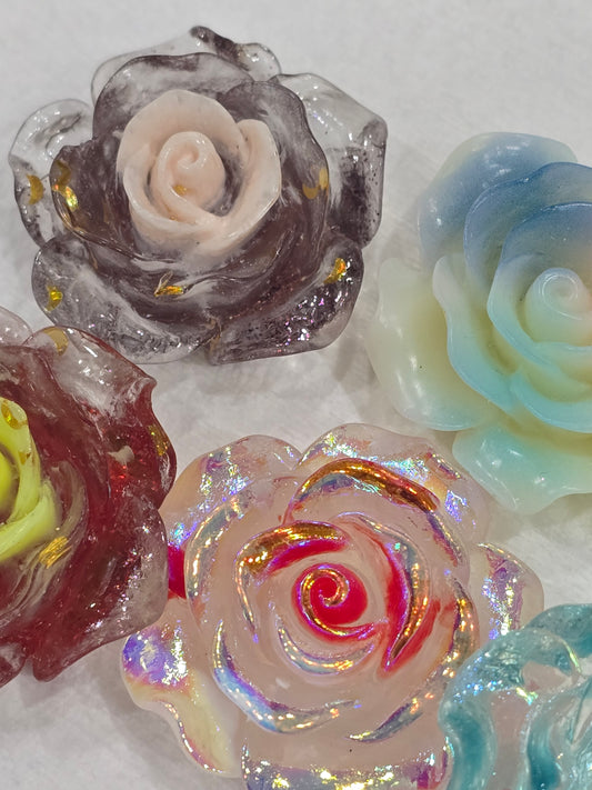Transparent colored Roses  -3D Acrylics Charms