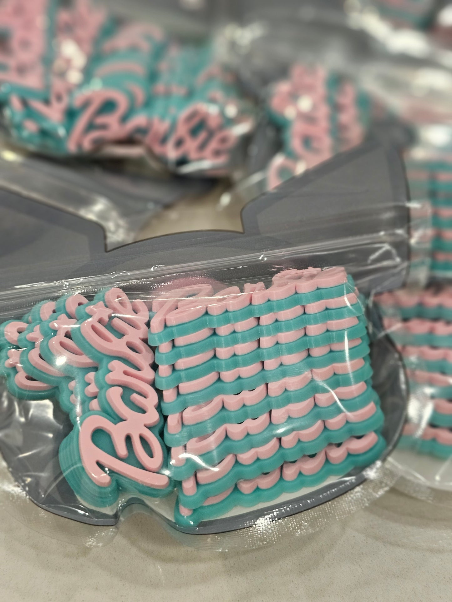 Barbie teal&pink- Soft Charms set of 12pcs